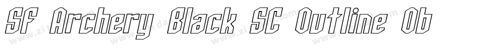 SF Archery Black SC Outline Oblique字体转换